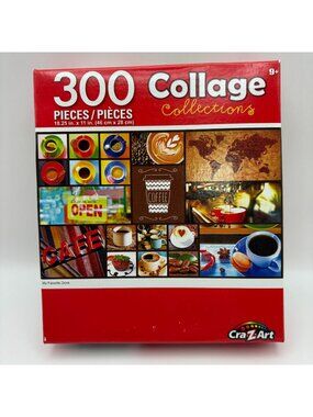 Cra-Z-Art Collage Collection Puzzle My Favorite Drink 300 Piece Coffee Theme NEW